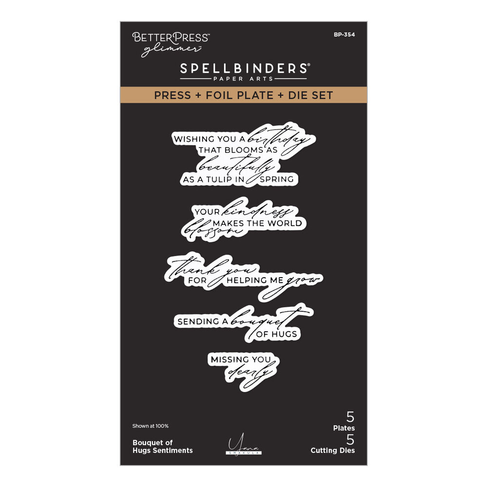 Spellbinders Yana's Tulips Press + Foil Plate & Die Set Bouquet of Hugs Sentiments (BP-354) Spellbinders Yana's Tulips Press + Foil Plate & Die Set Bouquet of Hugs Sentiments (BP-354)