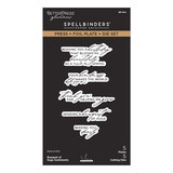 Spellbinders Yana's Tulips Press + Foil Plate & Die Set Bouquet of Hugs Sentiments (BP-354)