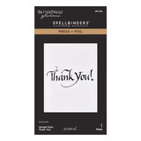 Spellbinders Upright Italic Everyday Sentiments Press + Foil Plate Thank You! (BP-356)