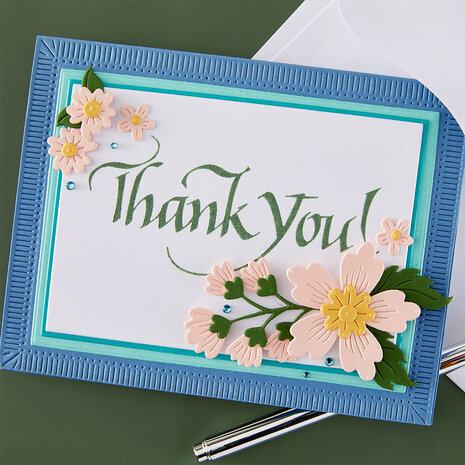 Spellbinders Upright Italic Everyday Sentiments Press + Foil Plate Thank You! (BP-356)