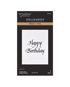 Spellbinders Upright Italic Everyday Sentiments Press + Foil Plate Happy Birthday (BP-357) Spellbinders Upright Italic Everyday Sentiments Press + Foil Plate Happy Birthday (BP-357)