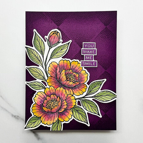 Spellbinders Simon Hurley Stamp and Die Bundle Sketched Peonies (BD-1074)