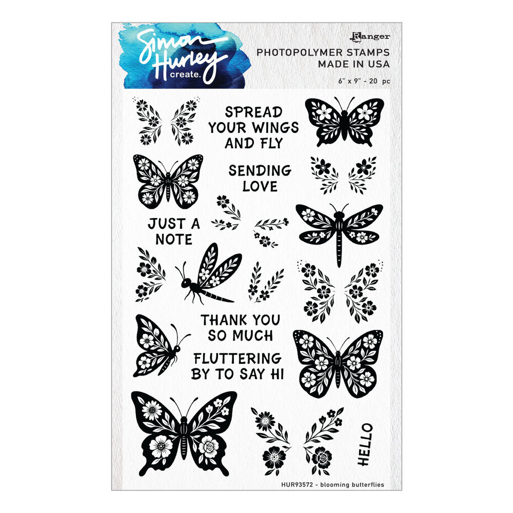 Spellbinders Simon Hurley Stamp and Die Bundle Blooming Butterflies (BD-1073)