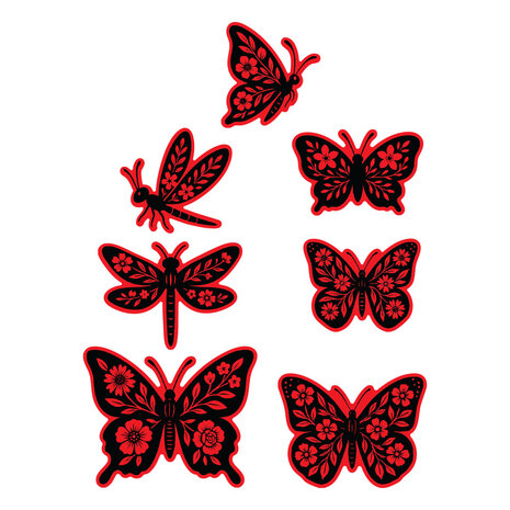 Spellbinders Simon Hurley Stamp and Die Bundle Blooming Butterflies (BD-1073)