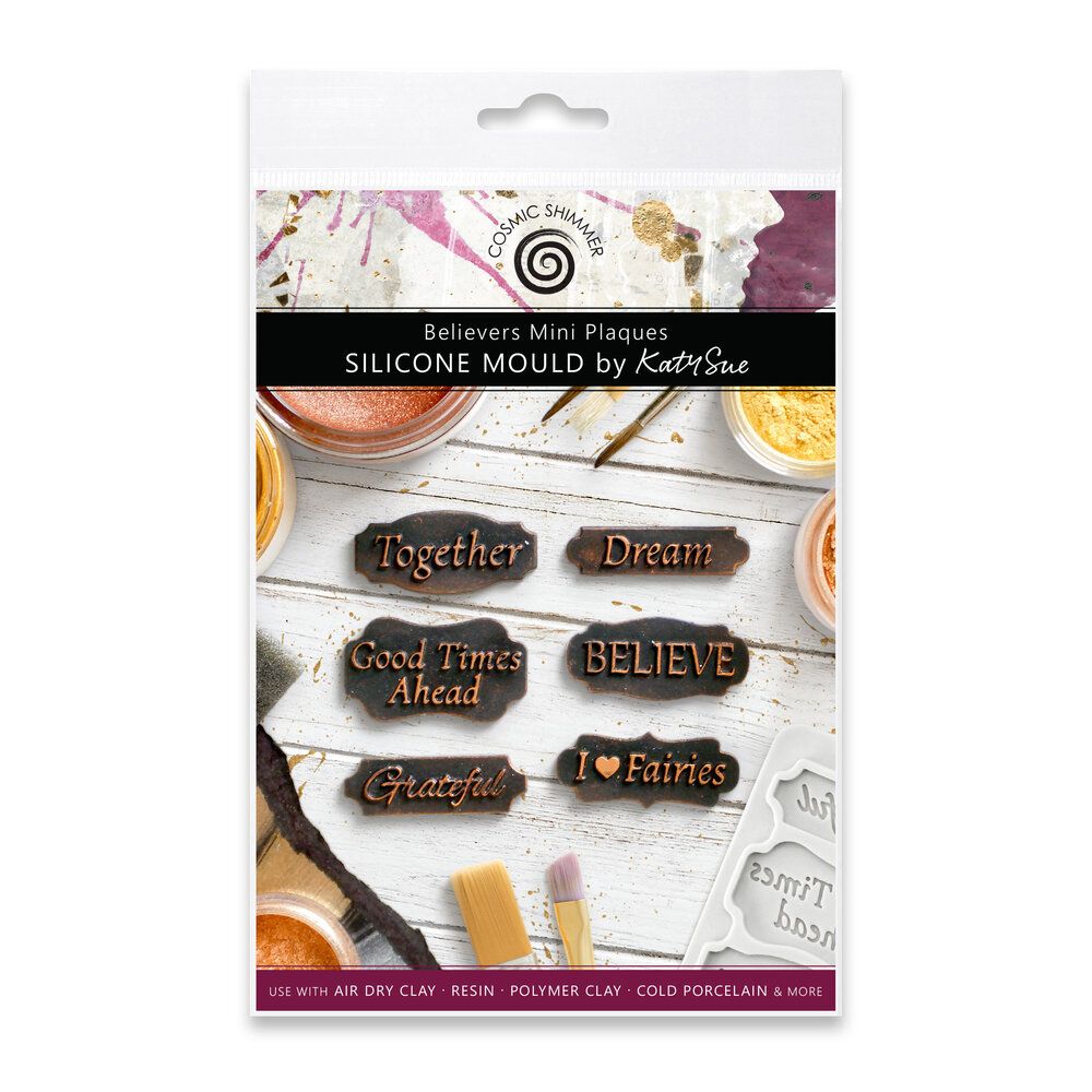 Katy Sue Designs Cosmic Shimmer Silicone Mould Believers Mini Plaques (CE0157-CS)