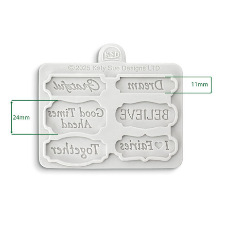 Katy Sue Designs Cosmic Shimmer Silicone Mould Believers Mini Plaques (CE0157-CS)