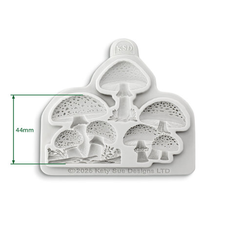 Katy Sue Designs Cosmic Shimmer Silicone Mould Toadstool Trio (CE0156-CS)