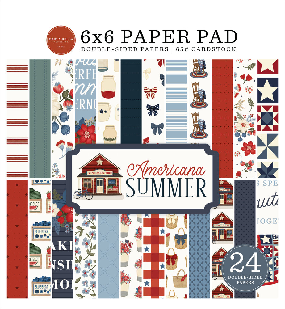 Carta Bella Americana Summer 6x6 Inch Paper Pad (CBAS493023) Carta Bella Americana Summer 6x6 Inch Paper Pad (CBAS493023)