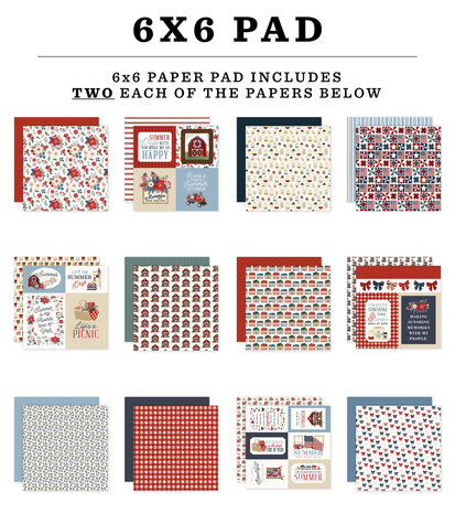 Carta Bella Americana Summer 6x6 Inch Paper Pad (CBAS493023) Carta Bella Americana Summer 6x6 Inch Paper Pad (CBAS493023)