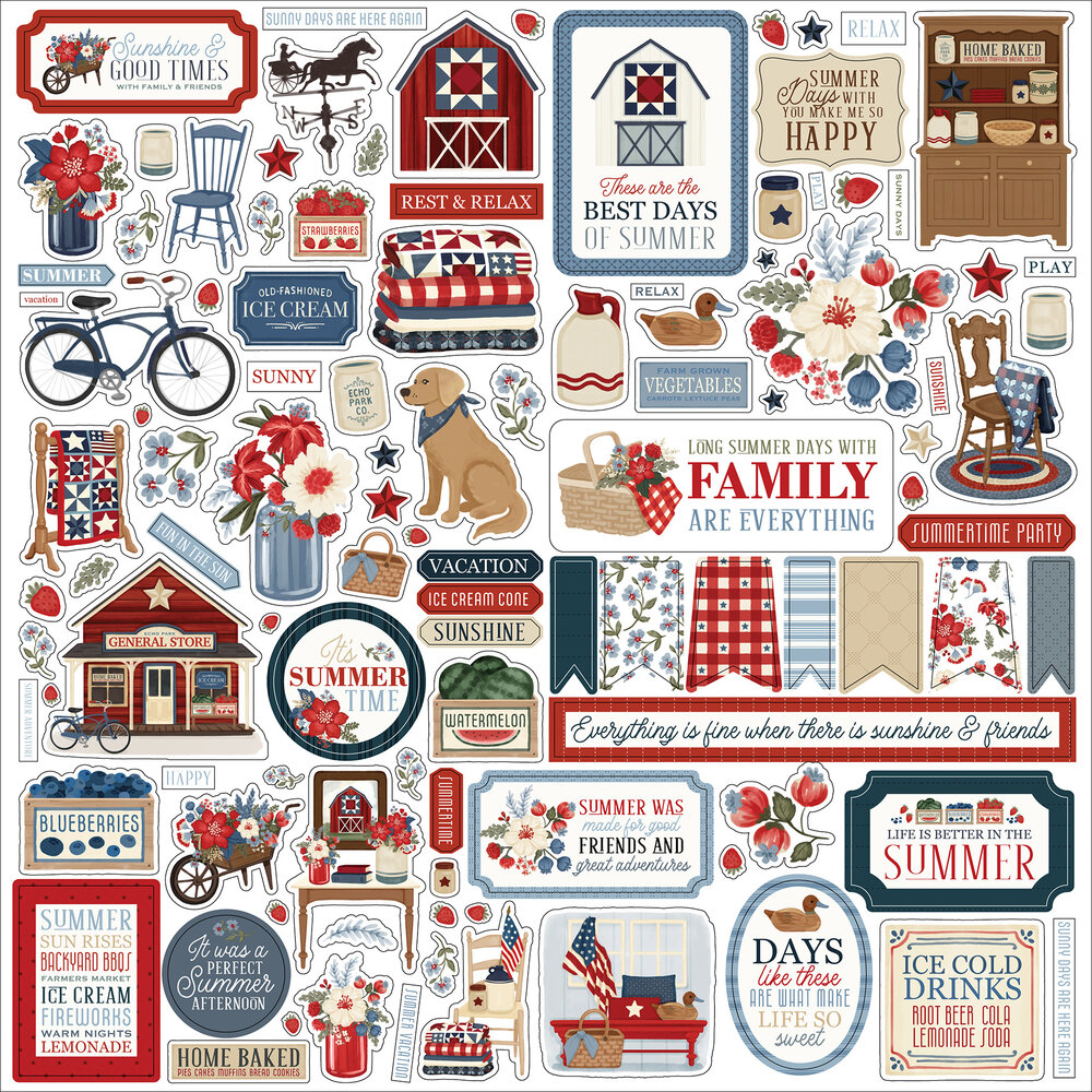 Carta Bella Americana Summer 12x12 Inch Collection Kit (CBAS493016) Carta Bella Americana Summer 12x12 Inch Collection Kit (CBAS493016)