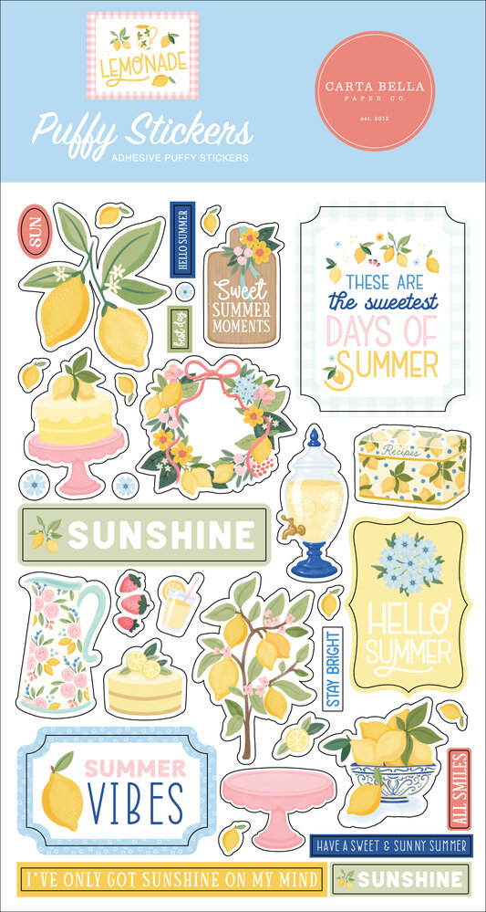 Carta Bella Lemonade Puffy Stickers (CBLE495066)