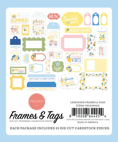 Carta Bella Lemonade Frames & Tags (CBLE495025)