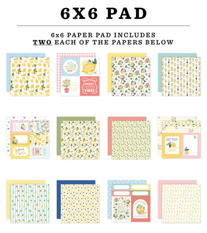 Carta Bella Lemonade 6x6 Inch Paper Pad (CBLE495023) Carta Bella Lemonade 6x6 Inch Paper Pad (CBLE495023)