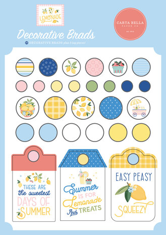 Carta Bella Lemonade Decorative Brads (CBLE495020)