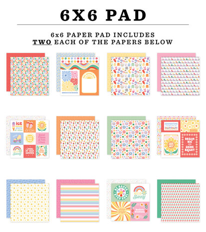 Echo Park Our Groovy Summer 6x6 Inch Paper Pad (OGS496023) Echo Park Our Groovy Summer 6x6 Inch Paper Pad (OGS496023)