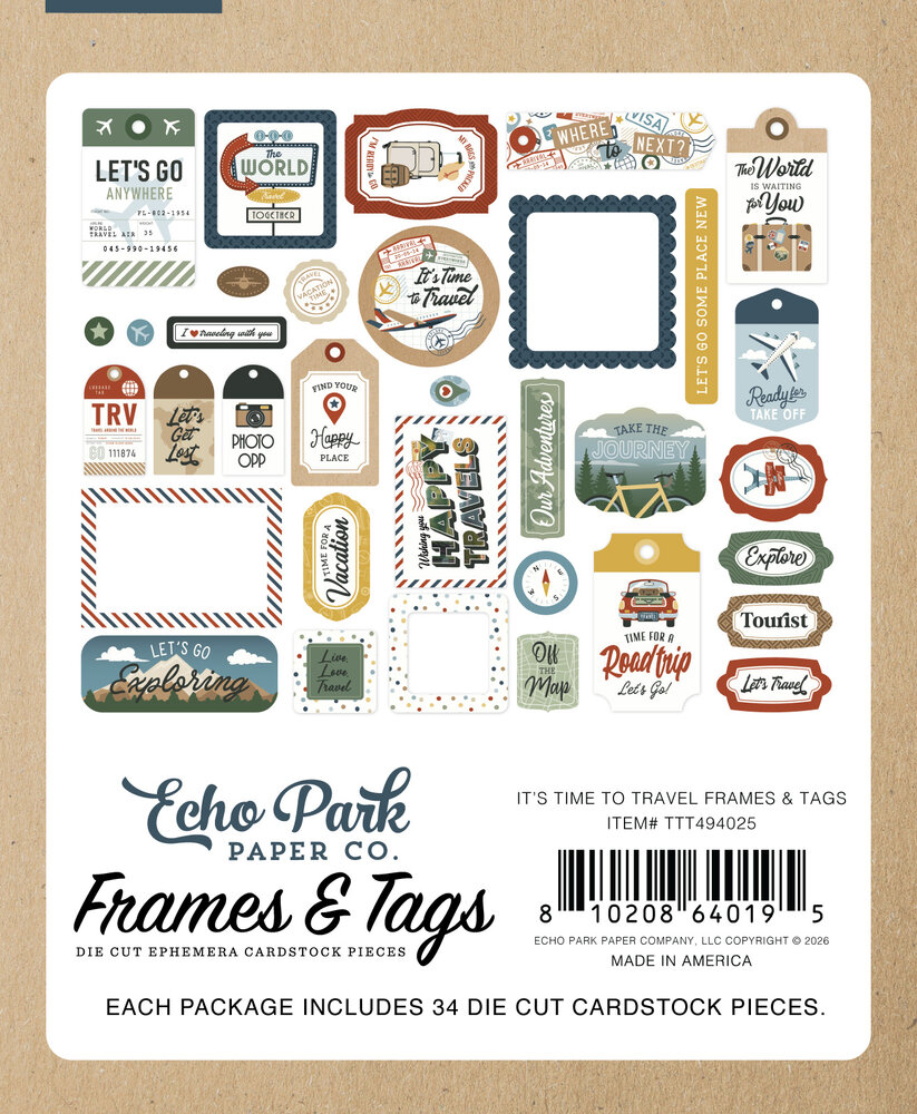 Echo Park It's Time To Travel Frames & Tags (TTT494025) Echo Park It's Time To Travel Frames & Tags (TTT494025)