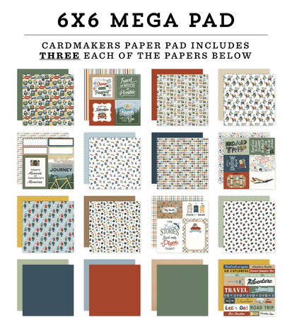 Echo Park It's Time To Travel 6x6 Inch Cardmakers Mega Pad (TTT494031) Echo Park It's Time To Travel 6x6 Inch Cardmakers Mega Pad (TTT494031)
