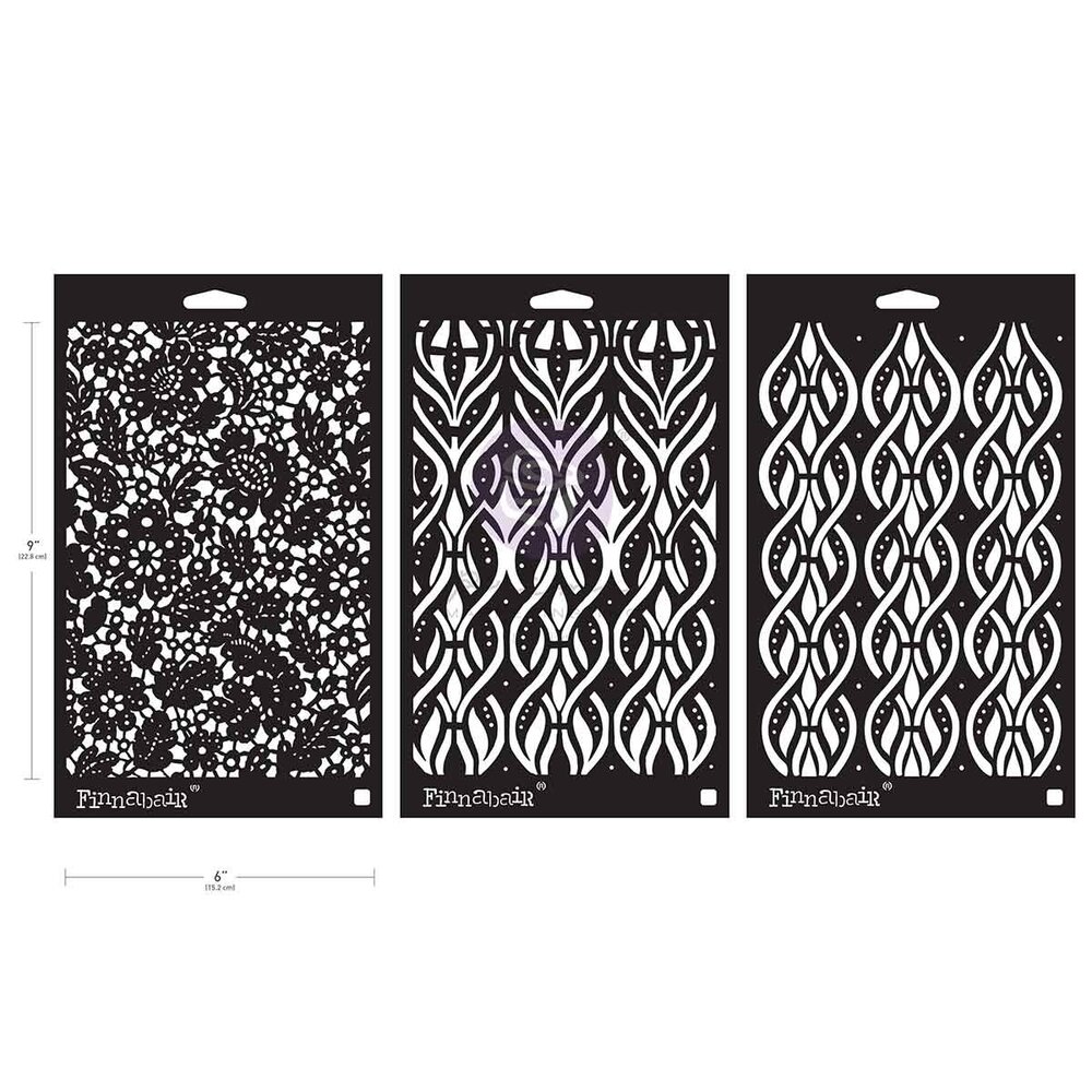 Finnabair Limited Edition Stencil Set Victorian Tiles (3pcs) (951726)