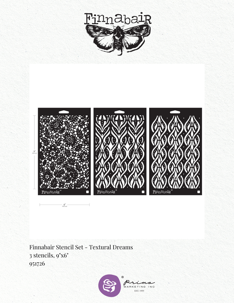 Finnabair Limited Edition Stencil Set Victorian Tiles (3pcs) (951726)