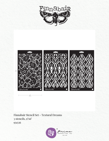 Finnabair Limited Edition Stencil Set Victorian Tiles (3pcs) (951726)