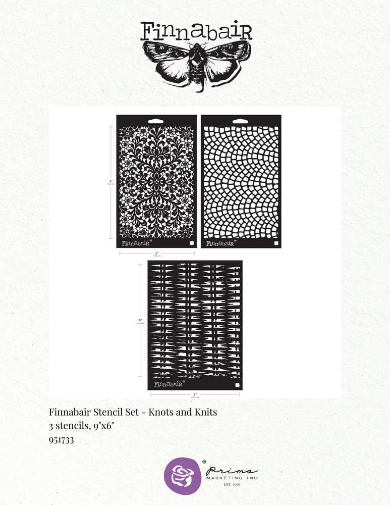 Finnabair Limited Edition Stencil Set Knots & Knits (2pcs) (951733)