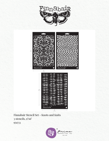 Finnabair Limited Edition Stencil Set Knots & Knits (2pcs) (951733)