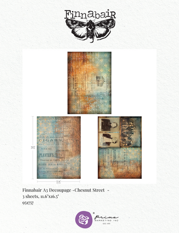 Finnabair A3 Decoupage Pack Chestnut Street (3pcs) (951757)