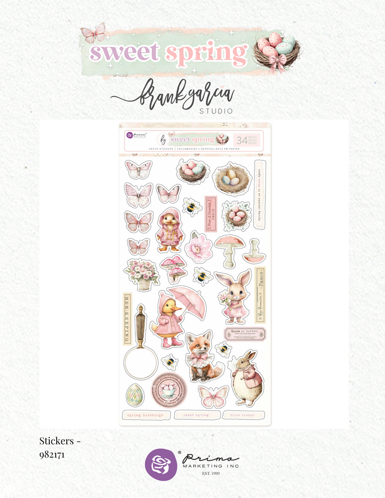 Prima Marketing Sweet Spring Sticker Sheet (34pcs) (982171) Prima Marketing Sweet Spring Sticker Sheet (34pcs) (982171)