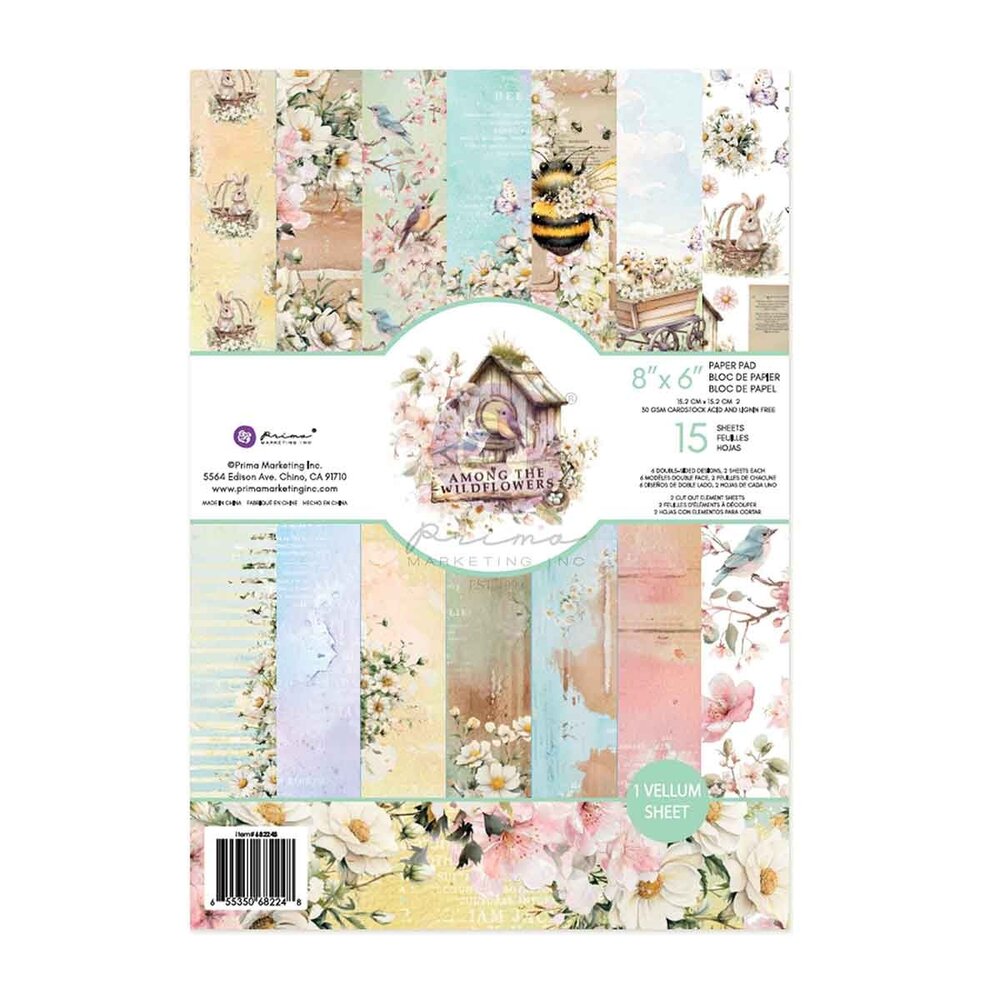 Prima Marketing Among the Wildflowers 6x8 Inch Paper Pad (682248) Prima Marketing Among the Wildflowers 6x8 Inch Paper Pad (682248)