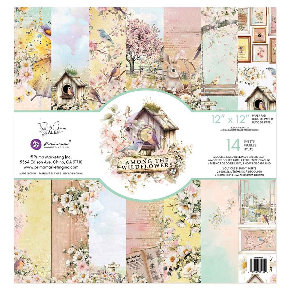 Prima Marketing Among the Wildflowers 12x12 Inch Paper Pad (682224) Prima Marketing Among the Wildflowers 12x12 Inch Paper Pad (682224)