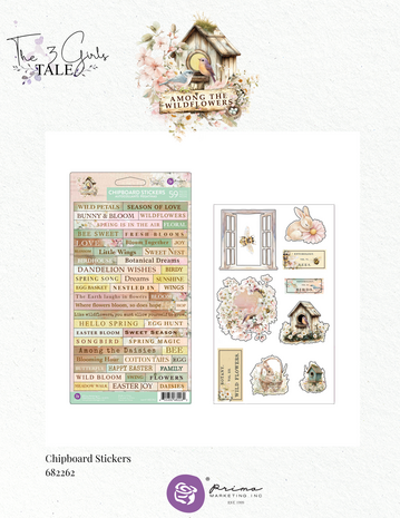Prima Marketing Among the Wildflowers Chipboard Stickers (59pcs) (682262)
