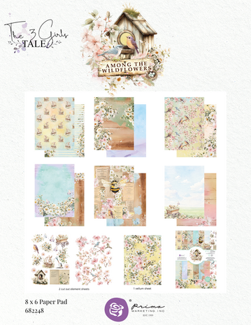 Prima Marketing Among the Wildflowers 6x8 Inch Paper Pad (682248) Prima Marketing Among the Wildflowers 6x8 Inch Paper Pad (682248)