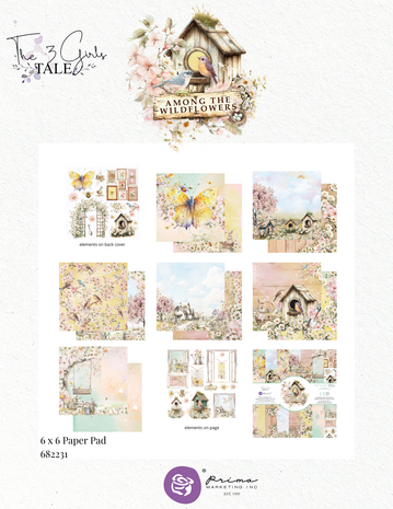 Prima Marketing Among the Wildflowers 6x6 Inch Paper Pad (682231) Prima Marketing Among the Wildflowers 6x6 Inch Paper Pad (682231)