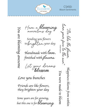 Elizabeth Craft Designs Beautiful Blooms Stamps Bloom Sentiments by Paper Flowers CS450)