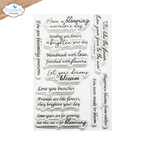 Elizabeth Craft Designs Beautiful Blooms Stamps Bloom Sentiments by Paper Flowers CS450)
