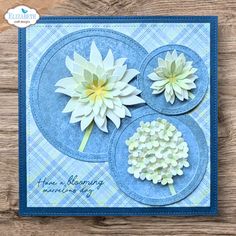 Elizabeth Craft Designs Beautiful Blooms Die Stitched Squares and Circles by Paper Flowers (2350)