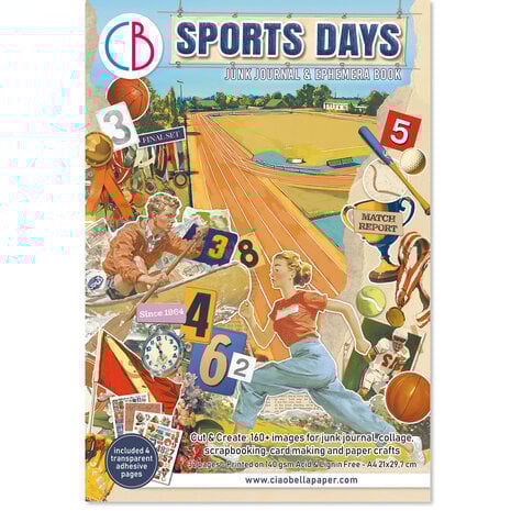 Ciao Bella Sports Days A4 Junk Journal Ephemera Book (32pcs) (CBB024)