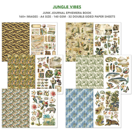 Ciao Bella Jungle Vibes A4 Junk Journal Ephemera Book (32pcs) (CBB026) Ciao Bella Jungle Vibes A4 Junk Journal Ephemera Book (32pcs) (CBB026)