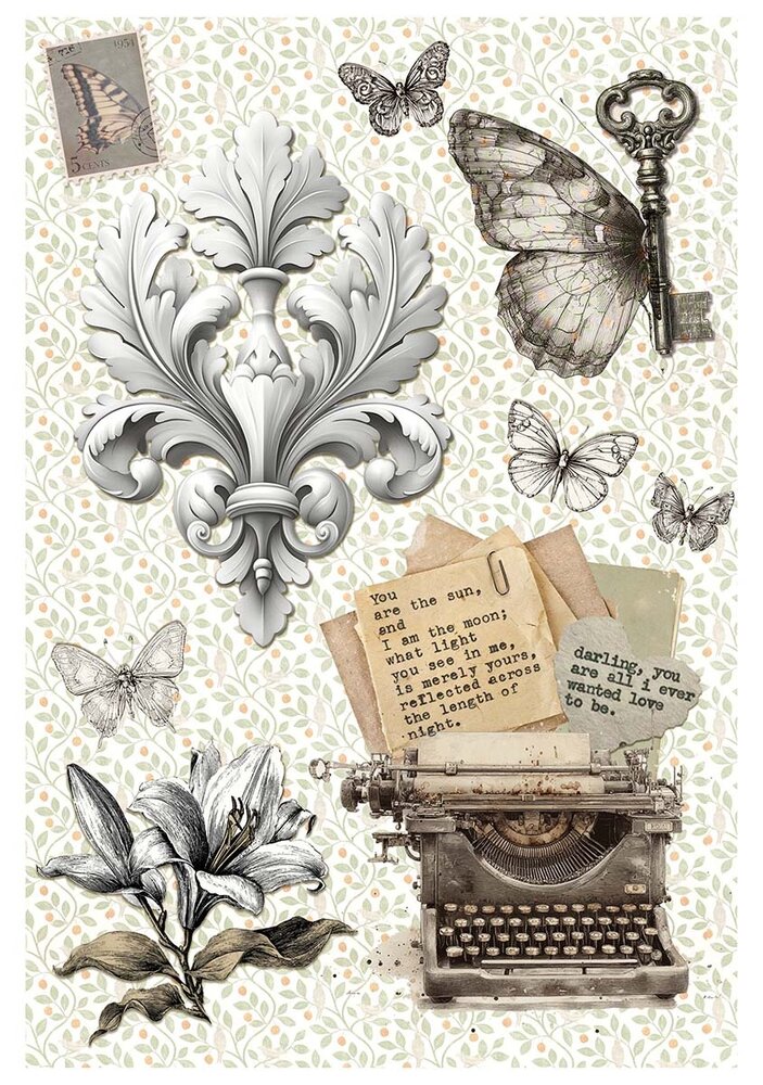 Ciao Bella Typographic A4 Rice Paper Mixed (4pcs) (CBRA011) Ciao Bella Typographic A4 Rice Paper Mixed (4pcs) (CBRA011)