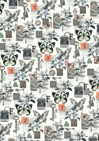 Ciao Bella Typographic A4 Deluxe Paper Pearl Copper & Vellum Dual Pack Mixed (6pcs) (CBX008)