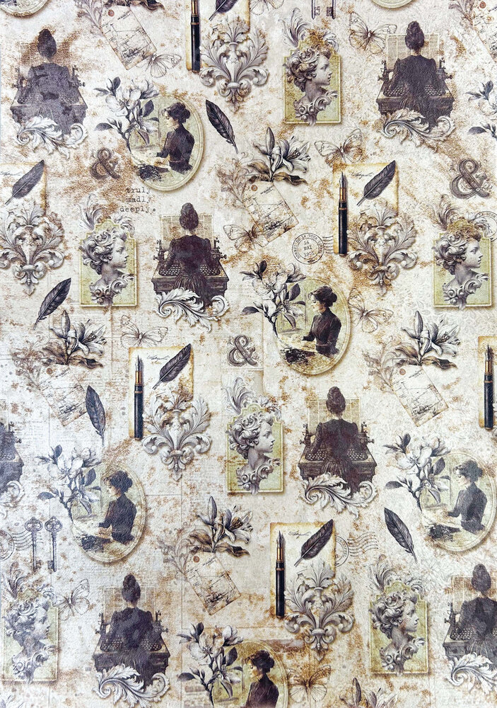 Ciao Bella Typographic A4 Deluxe Paper Pearl Copper & Vellum Dual Pack Mixed (6pcs) (CBX008)