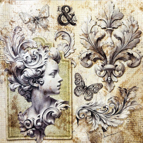 Ciao Bella Typographic 6x6 Inch Deluxe Paper Pearl Copper & Vellum Dual Pack Mixed (6pcs) (CBXQ008)