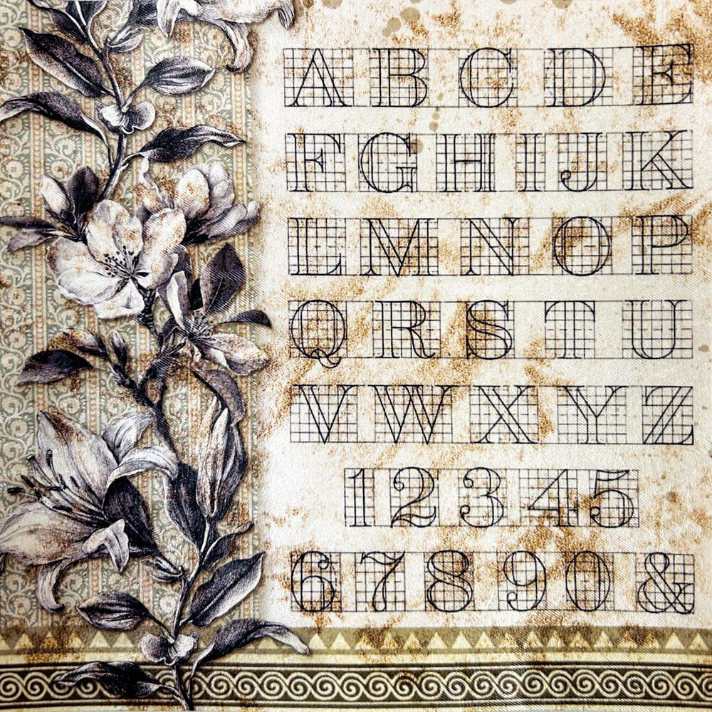 Ciao Bella Typographic 6x6 Inch Deluxe Paper Pearl Copper & Vellum Dual Pack Mixed (6pcs) (CBXQ008)