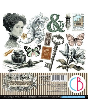 Ciao Bella Typographic 6x6 Inch Fussy Cut Pad (24pcs) (CBQE095)