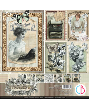 Ciao Bella Typographic 12x12 Inch Paper Pad (12pcs) (CBPM095)