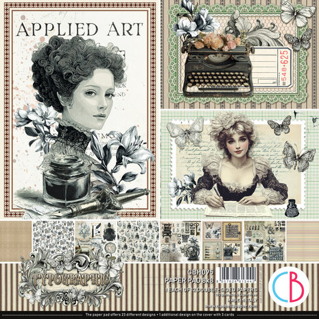 Ciao Bella Typographic 8x8 Inch Paper Pad (12pcs) (CBH095) Ciao Bella Typographic 8x8 Inch Paper Pad (12pcs) (CBH095)