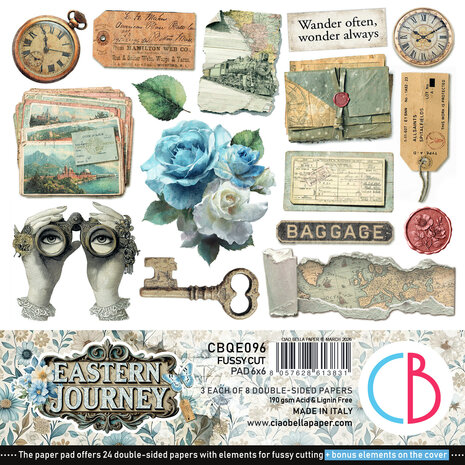 Ciao Bella Eastern Journey 6x6 Inch Fussy Cut Pad (24pcs) (CBQE096) Ciao Bella Eastern Journey 6x6 Inch Fussy Cut Pad (24pcs) (CBQE096)