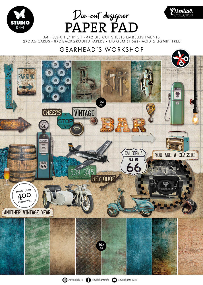 Studio Light Gearhead Workshop A4 Essentials Die-Cut Paper Pad (SL-ES-DCPP436)