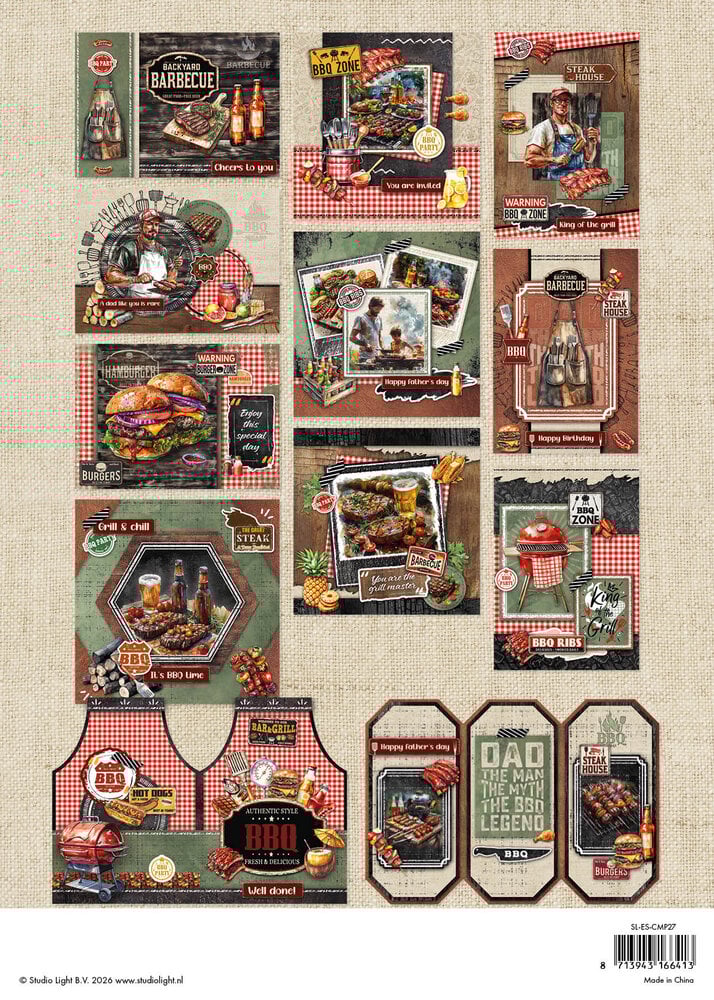 Studio Light BBQ Party A4 Essentials Card Making Paper Pad (SL-ES-CMP27)