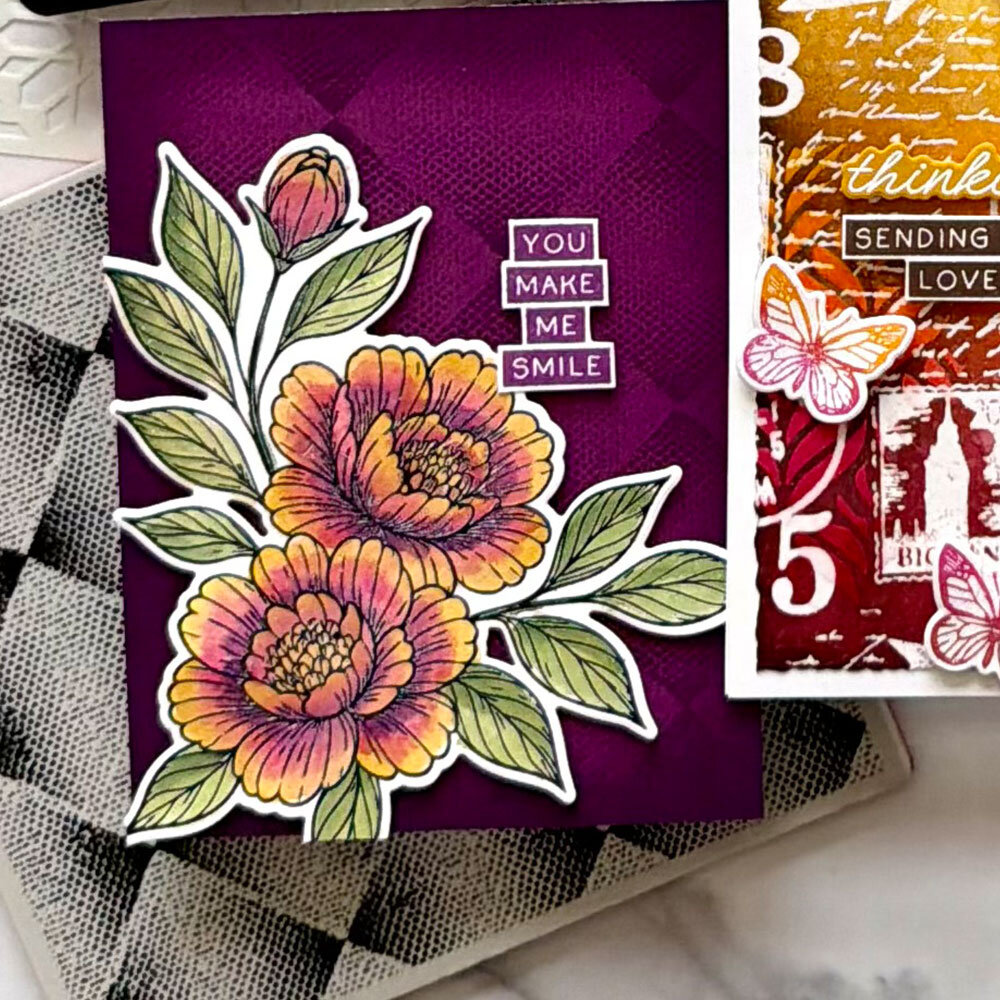 Ranger Simon Hurley create. Background Stamp 6x6 Inch Faded Diamonds (HUR93558)